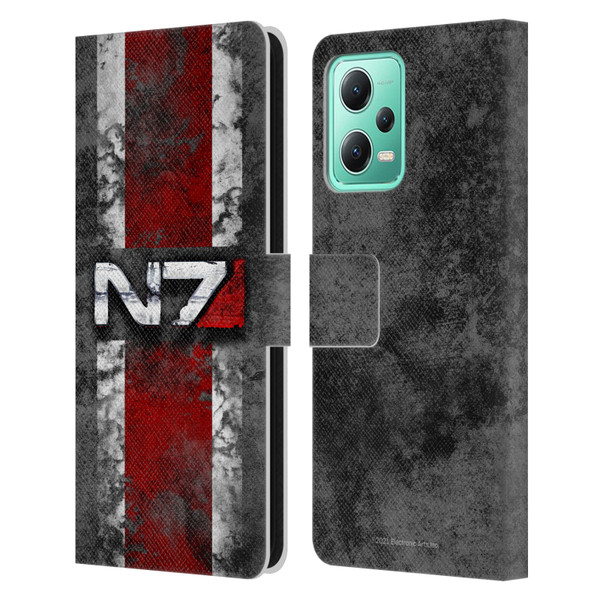 EA Bioware Mass Effect Graphics N7 Logo Distressed Leather Book Wallet Case Cover For Xiaomi Redmi Note 12 5G