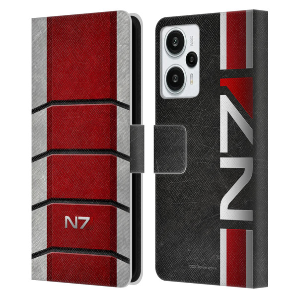 EA Bioware Mass Effect Graphics N7 Logo Armor Leather Book Wallet Case Cover For Xiaomi Redmi Note 12T