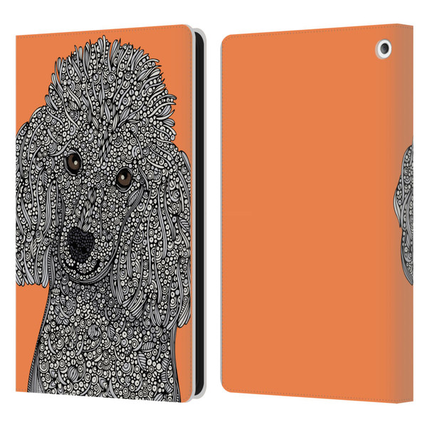 Valentina Dogs Poodle Leather Book Wallet Case Cover For Amazon Fire HD 8/Fire HD 8 Plus 2020