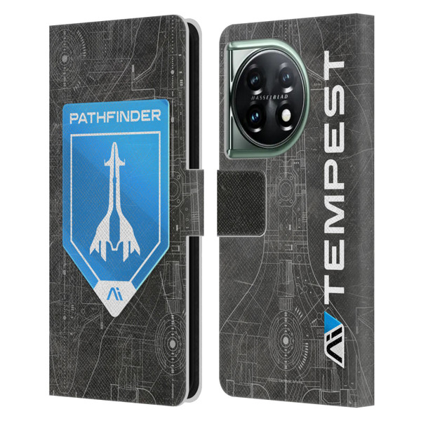 EA Bioware Mass Effect Andromeda Graphics Pathfinder Badge Leather Book Wallet Case Cover For OnePlus 11 5G