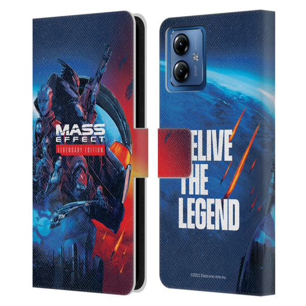 EA Bioware Mass Effect Legendary Graphics Key Art Leather Book Wallet Case Cover For Motorola Moto G14