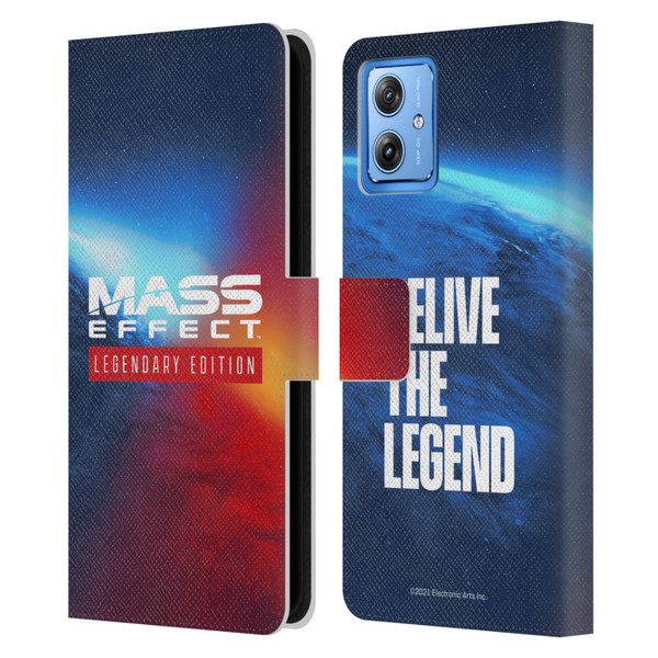 EA Bioware Mass Effect Legendary Graphics Logo Key Art Leather Book Wallet Case Cover For Motorola Moto G54 5G