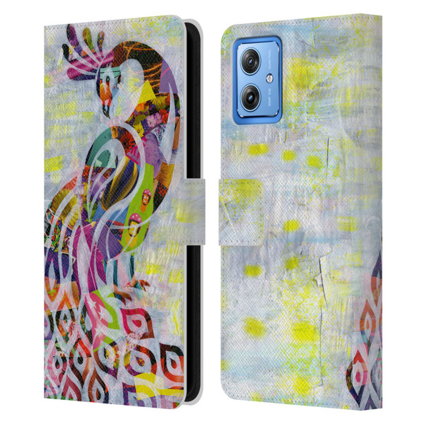 Artpoptart Animals Peacock Leather Book Wallet Case Cover For Motorola Moto G54 5G