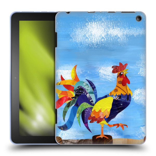 Artpoptart Animals Colorful Rooster Soft Gel Case for Amazon Fire HD 8/Fire HD 8 Plus 2020