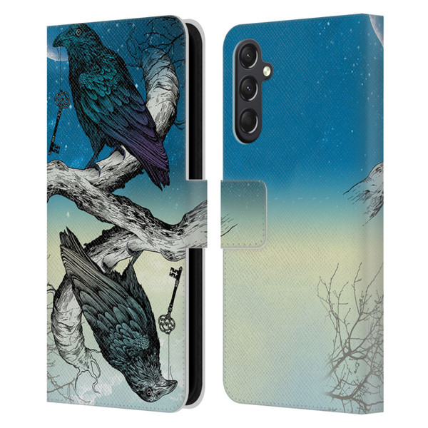 Rachel Caldwell Animals 3 Raven Leather Book Wallet Case Cover For Samsung Galaxy A24 4G / M34 5G