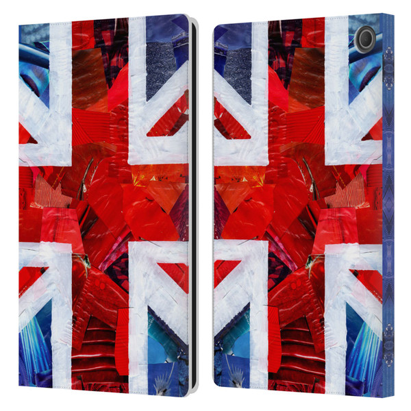 Artpoptart Flags Union Jack Leather Book Wallet Case Cover For Amazon Fire Max 11 2023