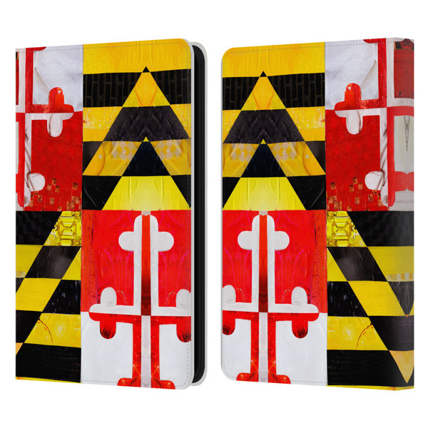 Artpoptart Flags Maryland Leather Book Wallet Case Cover For Amazon Kindle 11th Gen 6in 2022