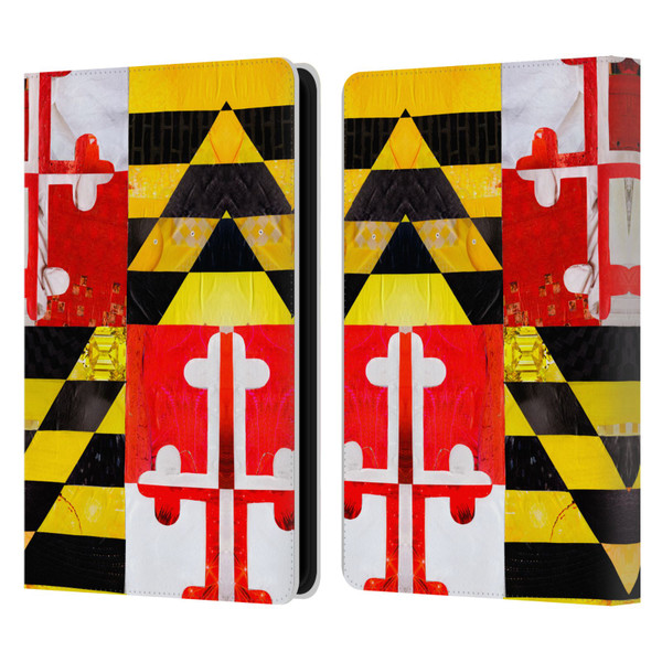Artpoptart Flags Maryland Leather Book Wallet Case Cover For Amazon Kindle Paperwhite 5 (2021)