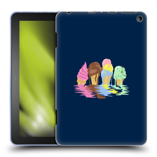 Rachel Caldwell Illustrations Ice Cream River Soft Gel Case for Amazon Fire HD 8/Fire HD 8 Plus 2020