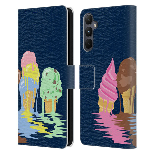 Rachel Caldwell Illustrations Ice Cream River Leather Book Wallet Case Cover For Samsung Galaxy A05s