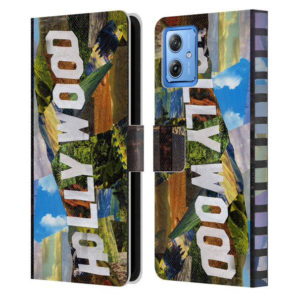 Artpoptart Travel Hollywood Leather Book Wallet Case Cover For Motorola Moto G54 5G