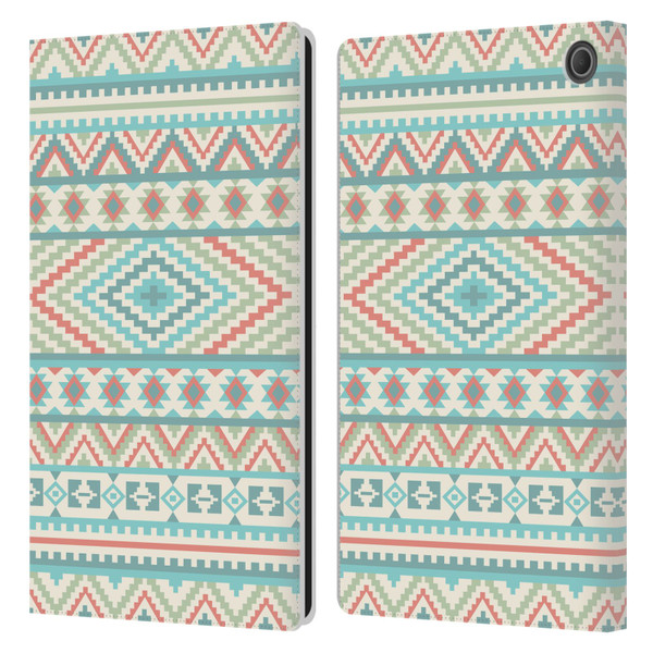 Rachel Caldwell Patterns Friendship Leather Book Wallet Case Cover For Amazon Fire Max 11 2023