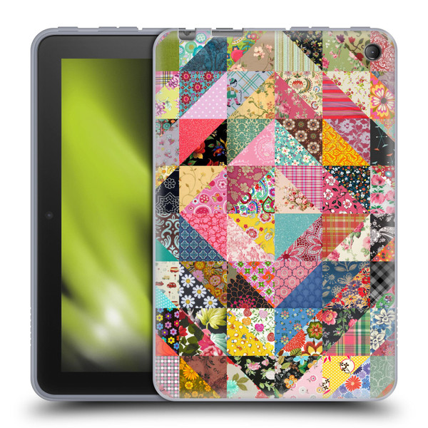 Rachel Caldwell Patterns Quilt Soft Gel Case for Amazon Fire 7 2022