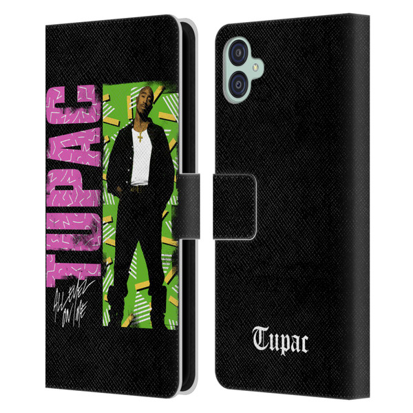 Tupac Shakur Key Art Distressed Look Leather Book Wallet Case Cover For Samsung Galaxy M04 5G / A04e
