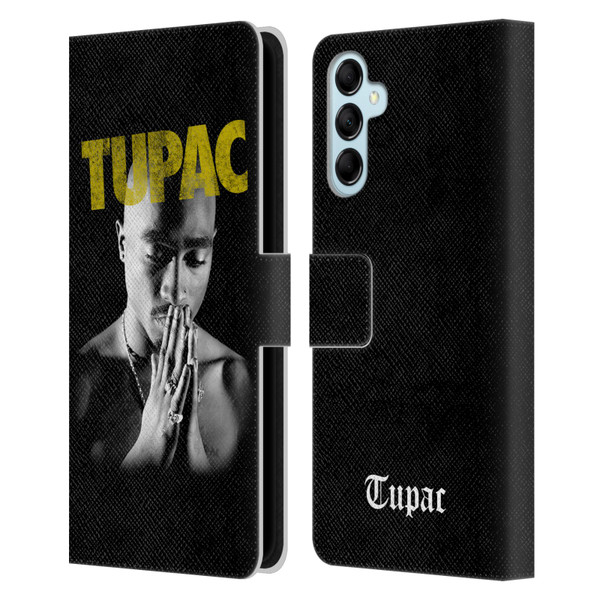 Tupac Shakur Key Art Golden Leather Book Wallet Case Cover For Samsung Galaxy M14 5G