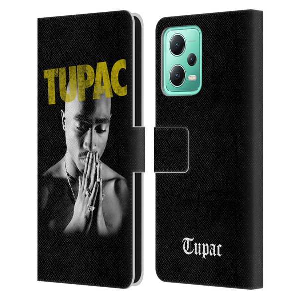 Tupac Shakur Key Art Golden Leather Book Wallet Case Cover For Xiaomi Redmi Note 12 5G