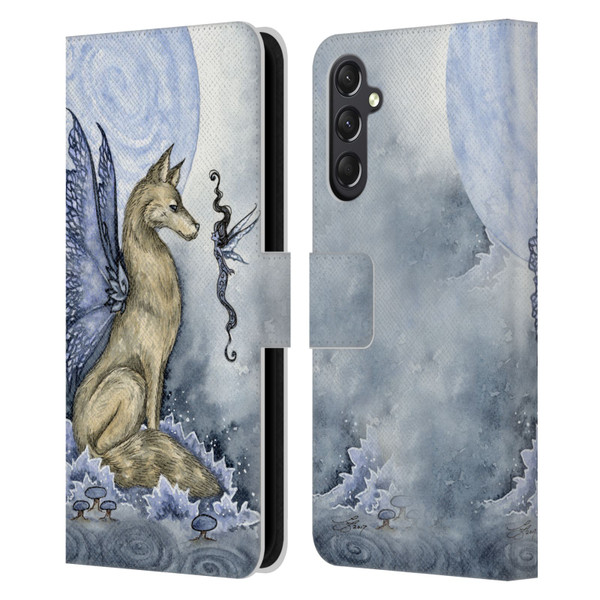 Amy Brown Folklore Wolf Moon Leather Book Wallet Case Cover For Samsung Galaxy A24 4G / M34 5G