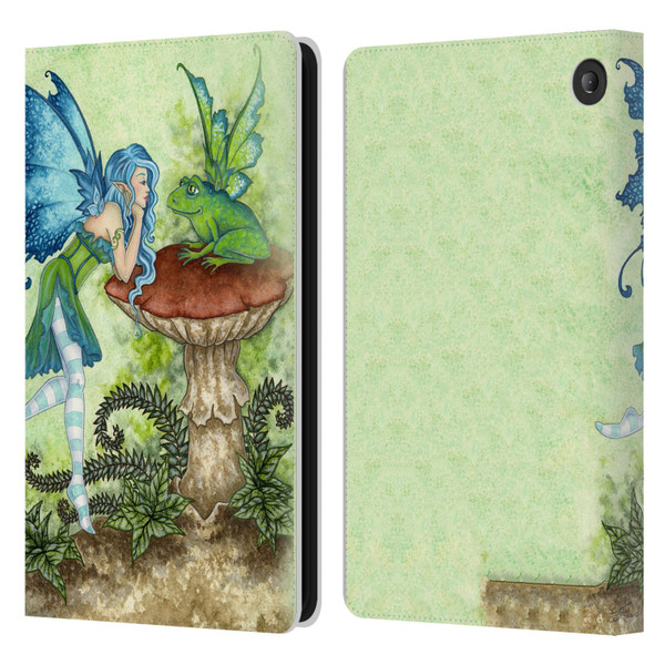 Amy Brown Pixies Frog Gossip Leather Book Wallet Case Cover For Amazon Fire 7 2022