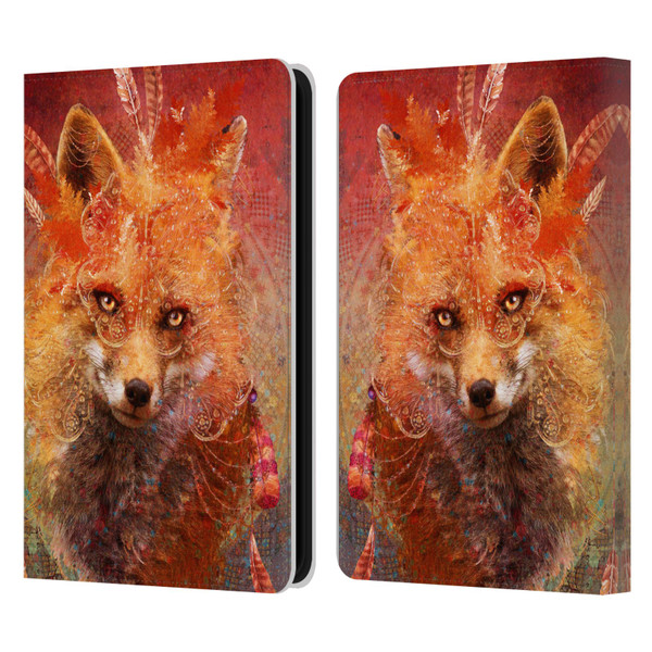 Jena DellaGrottaglia Animals Fox Leather Book Wallet Case Cover For Amazon Kindle 11th Gen 6in 2022
