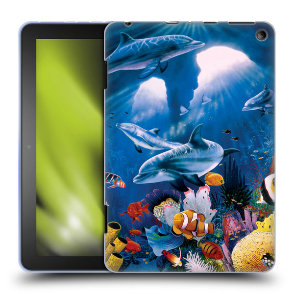 Graeme Stevenson Assorted Designs Dolphins Soft Gel Case for Amazon Fire HD 8/Fire HD 8 Plus 2020