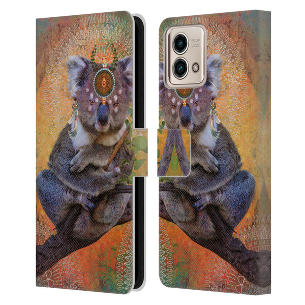 Jena DellaGrottaglia Animals Koala Leather Book Wallet Case Cover For Motorola Moto G Stylus 5G 2023