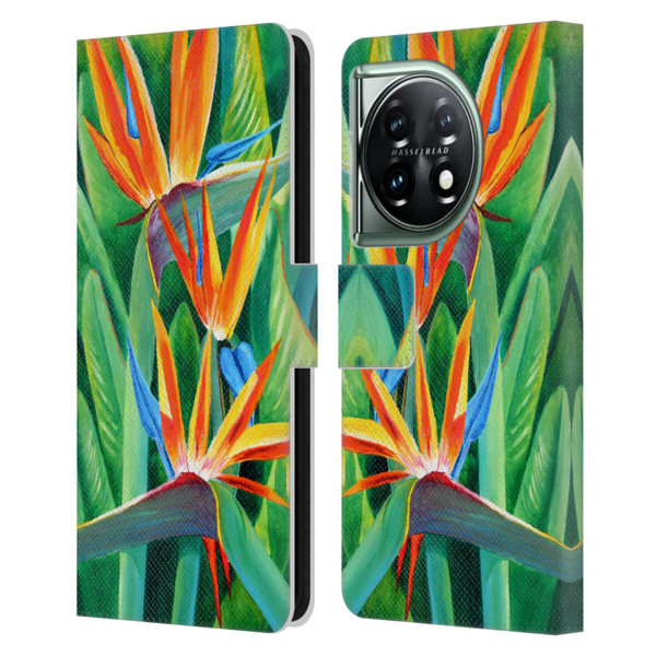 Graeme Stevenson Assorted Designs Birds Of Paradise Leather Book Wallet Case Cover For OnePlus 11 5G