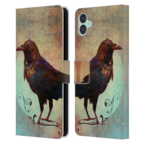 Jena DellaGrottaglia Animals Crow Leather Book Wallet Case Cover For Samsung Galaxy M04 5G / A04e