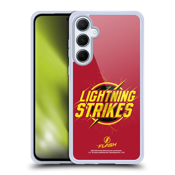 The Flash TV Series Graphics Lightning Strikes Soft Gel Case for Samsung Galaxy A55 5G