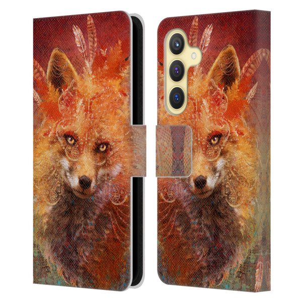 Jena DellaGrottaglia Animals Fox Leather Book Wallet Case Cover For Samsung Galaxy S24 5G