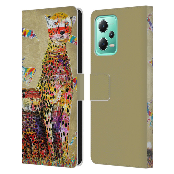 Graeme Stevenson Colourful Wildlife Cheetah Leather Book Wallet Case Cover For Xiaomi Redmi Note 12 5G