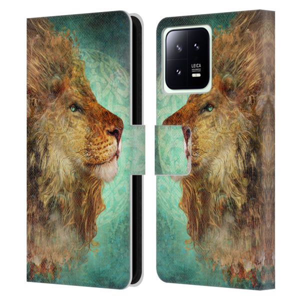 Jena DellaGrottaglia Animals Lion Leather Book Wallet Case Cover For Xiaomi 13 5G