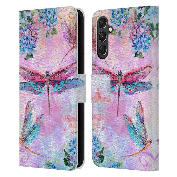 Jena DellaGrottaglia Insects Dragonflies Leather Book Wallet Case Cover For Samsung Galaxy A24 4G / M34 5G