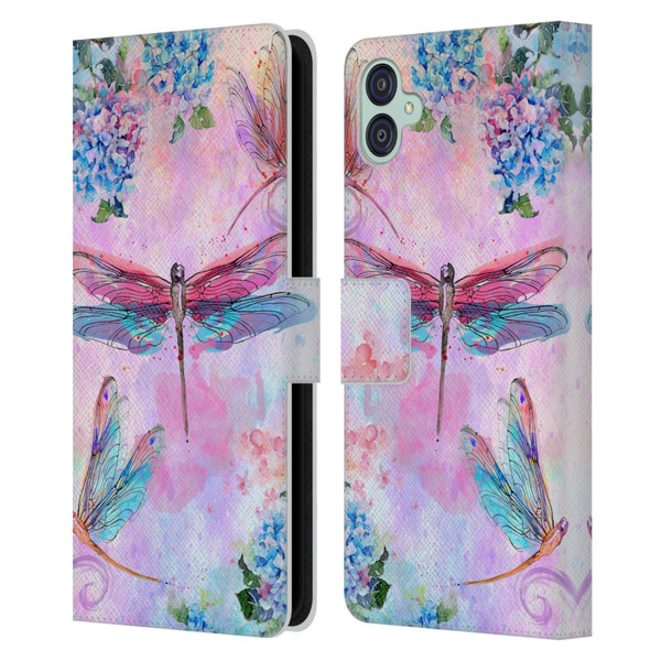 Jena DellaGrottaglia Insects Dragonflies Leather Book Wallet Case Cover For Samsung Galaxy M04 5G / A04e