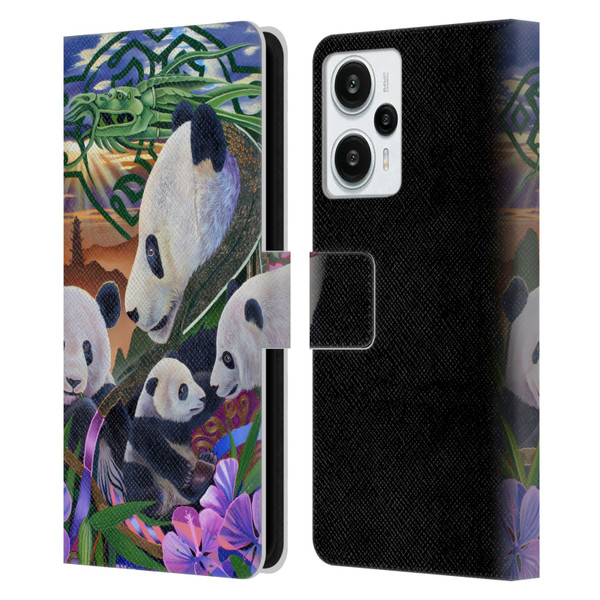 Graeme Stevenson Wildlife Pandas Leather Book Wallet Case Cover For Xiaomi Redmi Note 12T