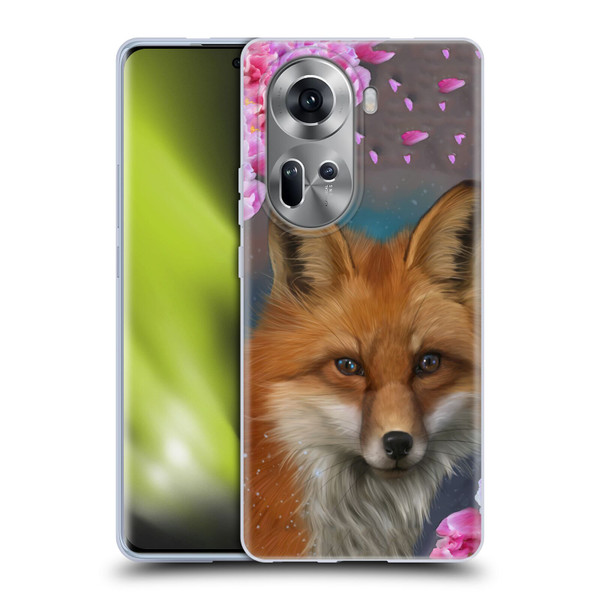 Ash Evans Animals Fox Peonies Soft Gel Case for OPPO Reno11