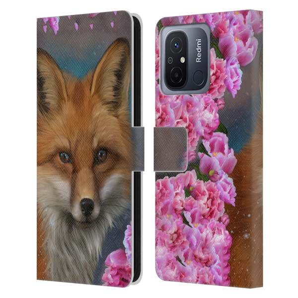 Ash Evans Animals Fox Peonies Leather Book Wallet Case Cover For Xiaomi Redmi 12C