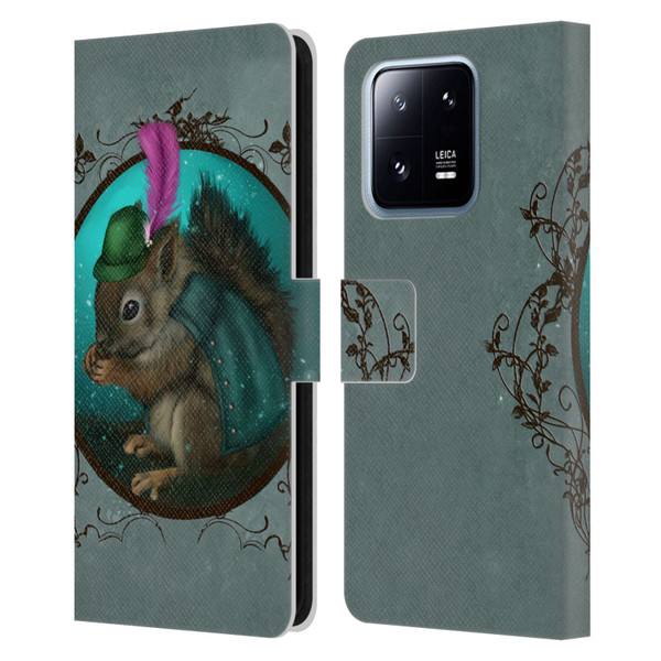 Ash Evans Animals Squirrel Leather Book Wallet Case Cover For Xiaomi 13 Pro 5G