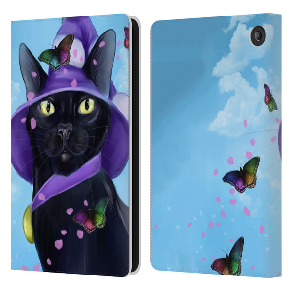 Ash Evans Black Cats Butterfly Sky Leather Book Wallet Case Cover For Amazon Fire 7 2022