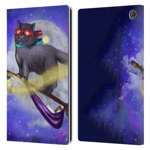 Ash Evans Black Cats Fly By Leather Book Wallet Case Cover For Amazon Fire Max 11 2023
