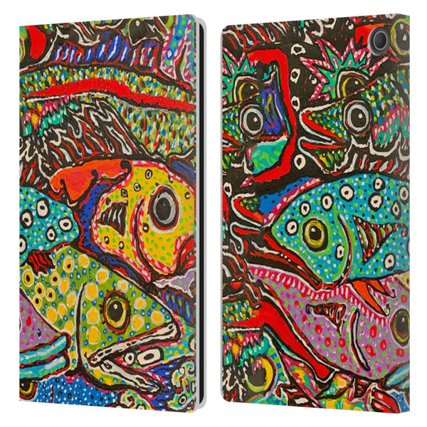 Mad Dog Art Gallery Assorted Designs Many Mad Fish Leather Book Wallet Case Cover For Amazon Fire Max 11 2023