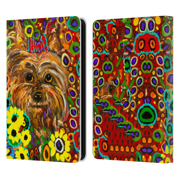 Mad Dog Art Gallery Dogs 2 Yorkie Leather Book Wallet Case Cover For Amazon Kindle 11th Gen 6in 2022