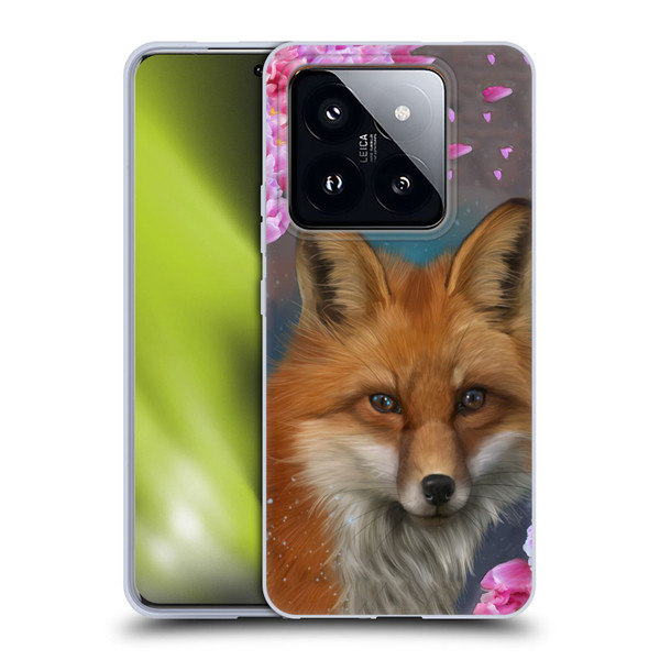 Ash Evans Animals Fox Peonies Soft Gel Case for Xiaomi 14 Pro