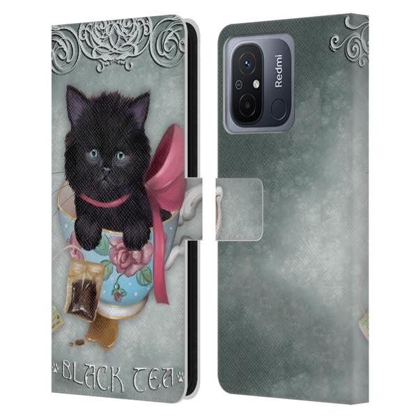 Ash Evans Black Cats Tea Leather Book Wallet Case Cover For Xiaomi Redmi 12C