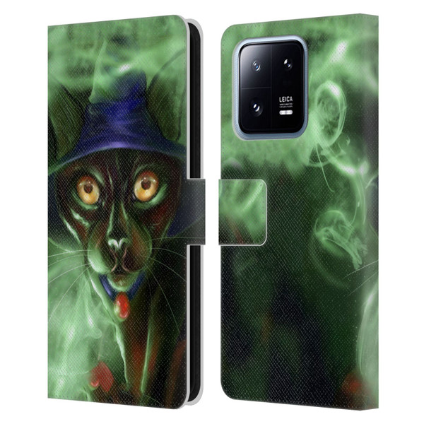 Ash Evans Black Cats Conjuring Magic Leather Book Wallet Case Cover For Xiaomi 13 Pro 5G