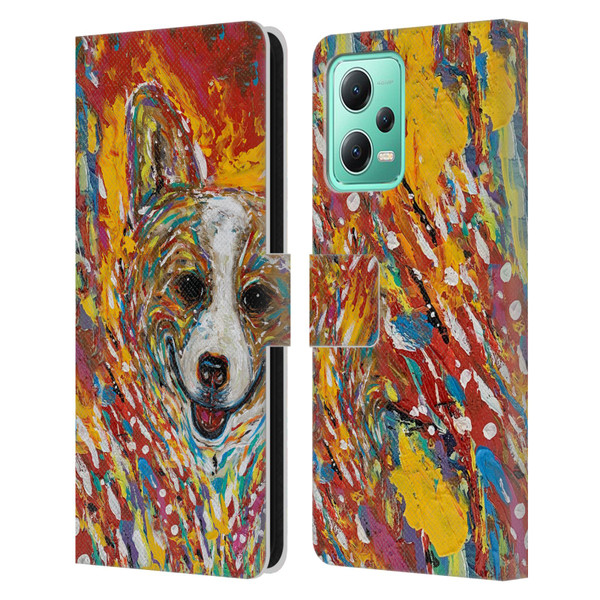 Mad Dog Art Gallery Dog 5 Corgi Leather Book Wallet Case Cover For Xiaomi Redmi Note 12 5G