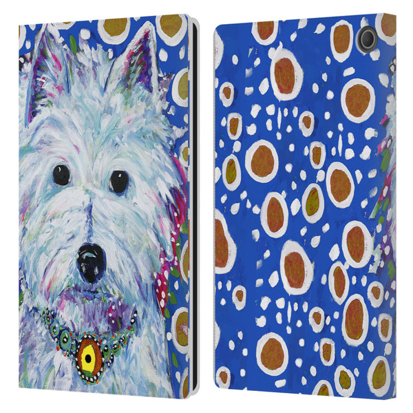 Mad Dog Art Gallery Dogs Westie Leather Book Wallet Case Cover For Amazon Fire Max 11 2023