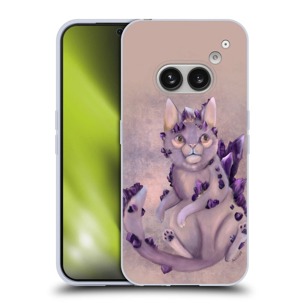 Ash Evans Graphics Amethyst Cat Soft Gel Case for Nothing Phone (2a)