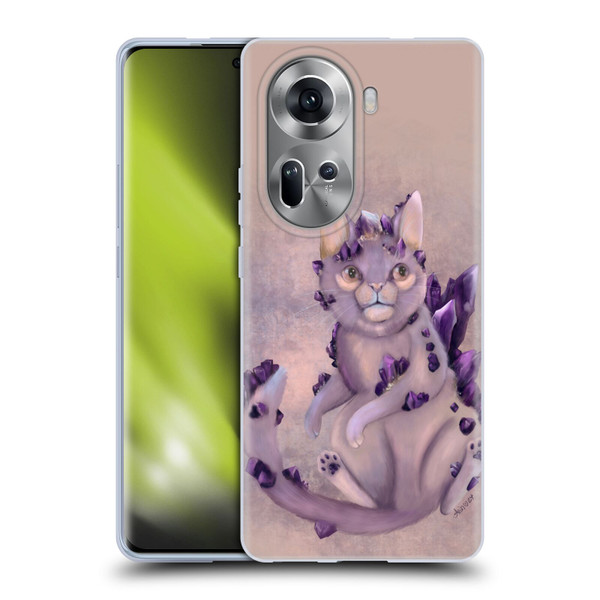 Ash Evans Graphics Amethyst Cat Soft Gel Case for OPPO Reno11