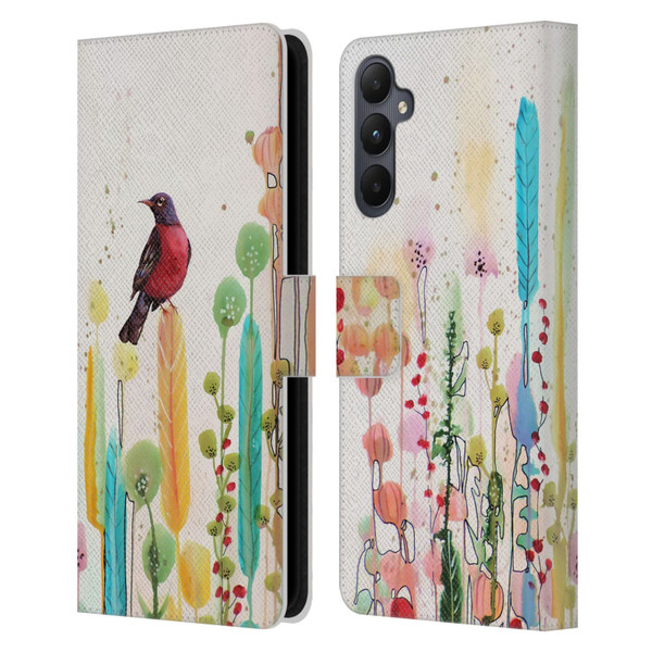 Sylvie Demers Birds 3 Scarlet Leather Book Wallet Case Cover For Samsung Galaxy A05s