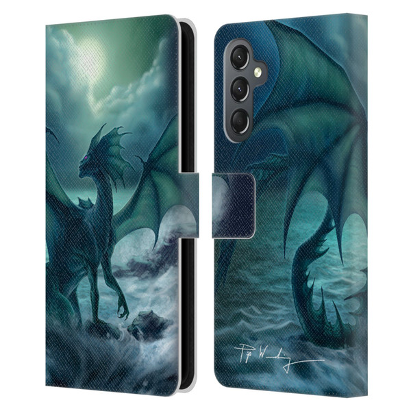 Piya Wannachaiwong Black Dragons Dark Waves Leather Book Wallet Case Cover For Samsung Galaxy A25 5G